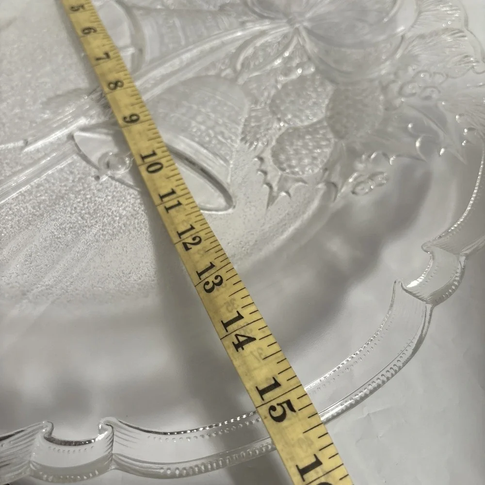 Vintage Mikasa Crystal‎ Holiday Bells Hostess Platter RC197/516 14 3/4